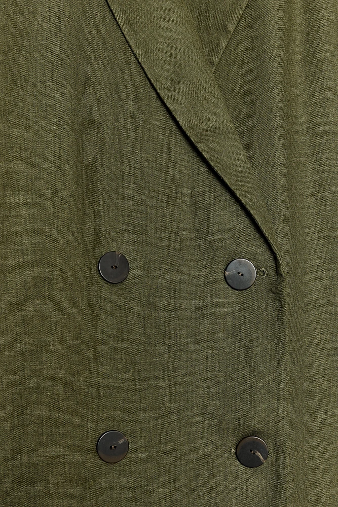 LINEN BLEND DOUBLE BREASTED BLAZER