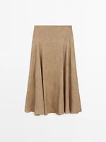 Jupe midi ample lin mélangé