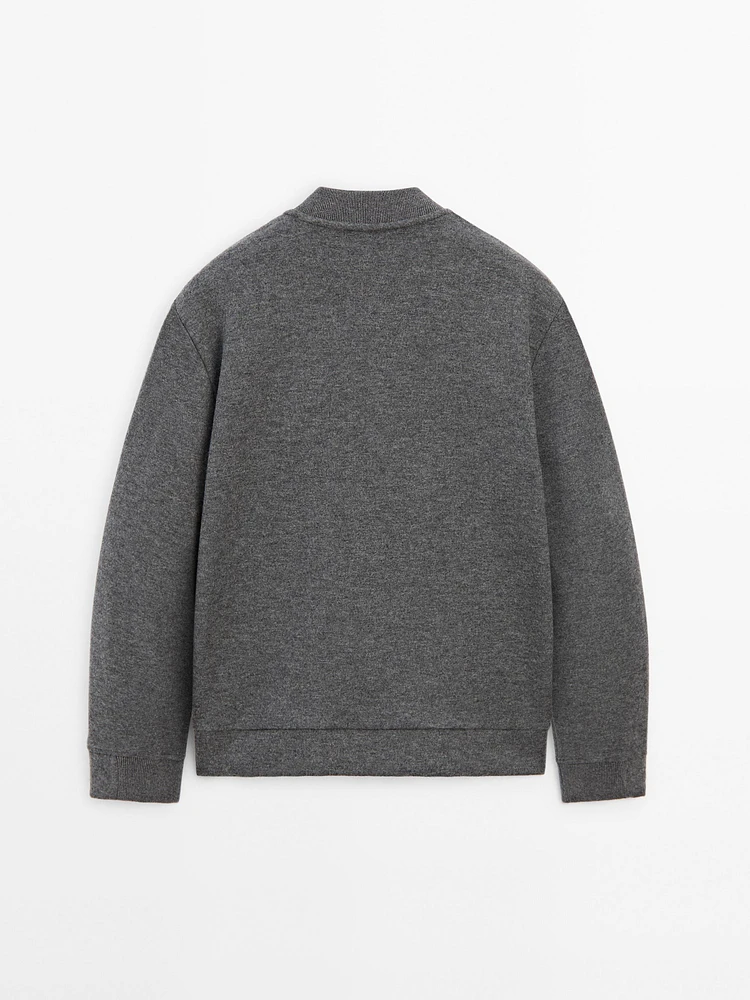 Double wool blend bomber jacket