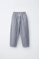 STRIPED LINEN BLEND PANTS