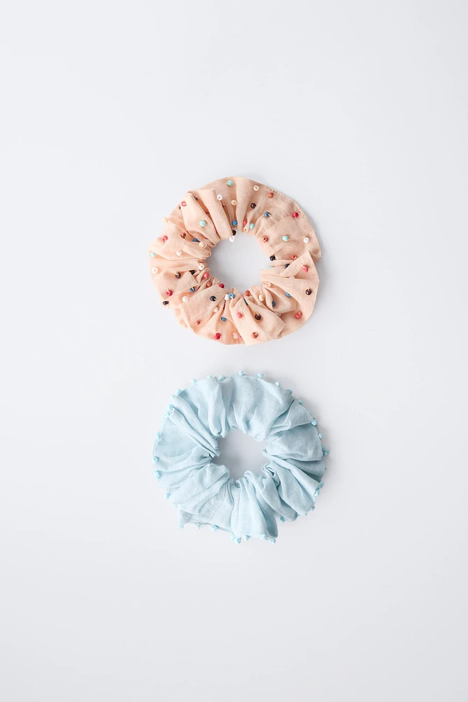TWO-PACK OF BEADED HAIR TIES