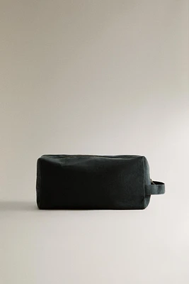 PLAIN COTTON BEACH TOILETRY BAG WITH HANDLE