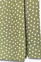 LINEN BLEND POLKA DOT MIDI DRESS