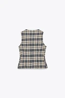 TEXTURED PLAID WAISTCOAT