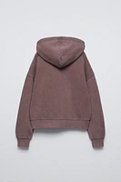 WASHED EFFECT HOODED JACKET