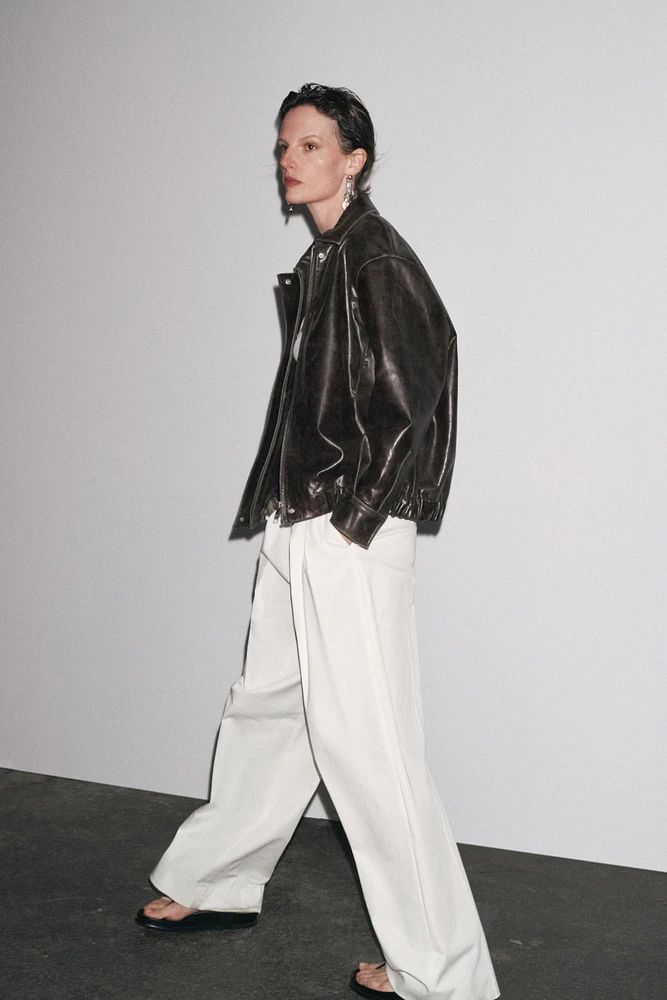 BLOUSON BOMBER EN CUIR 100 % ZW COLLECTION LIMITED EDITION