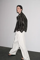 BLOUSON BOMBER EN CUIR 100 % ZW COLLECTION LIMITED EDITION