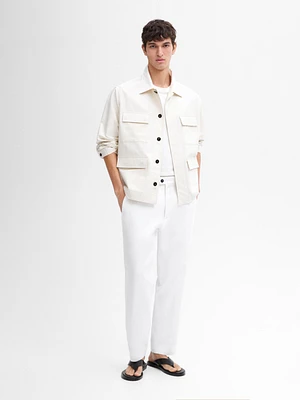 Cotton blend jacket with pockets