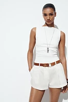 BELTED FLOWY SHORTS