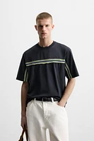 CONTRAST STRIPE T-SHIRT