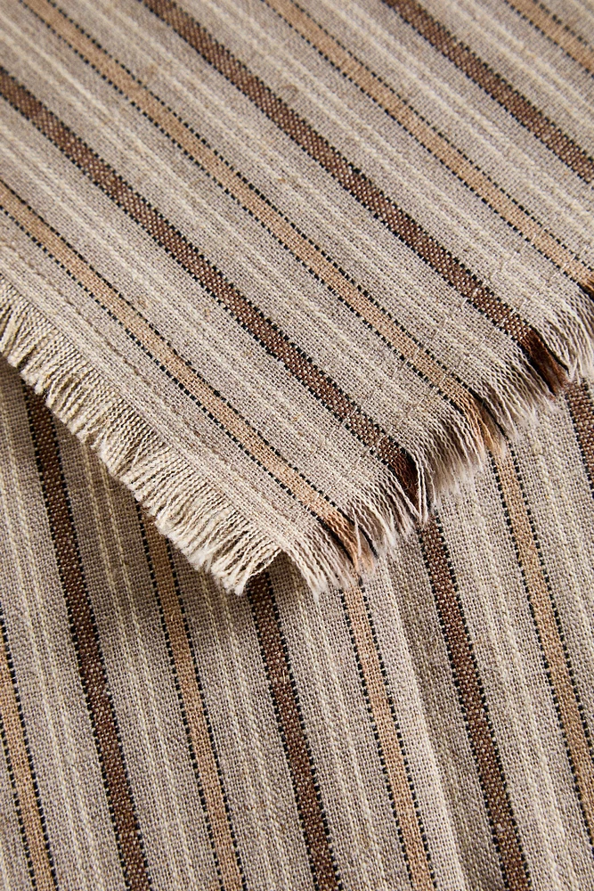LOT SERVIETTES DE TABLE EN LIN COTON RAYURES