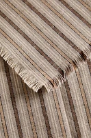 LOT SERVIETTES DE TABLE EN LIN COTON RAYURES