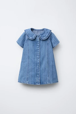 STRIPED DENIM DRESS