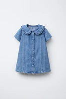 STRIPED DENIM DRESS