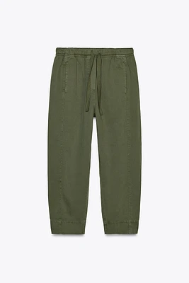 ELASTIC WAISTBAND COTTON PANTS