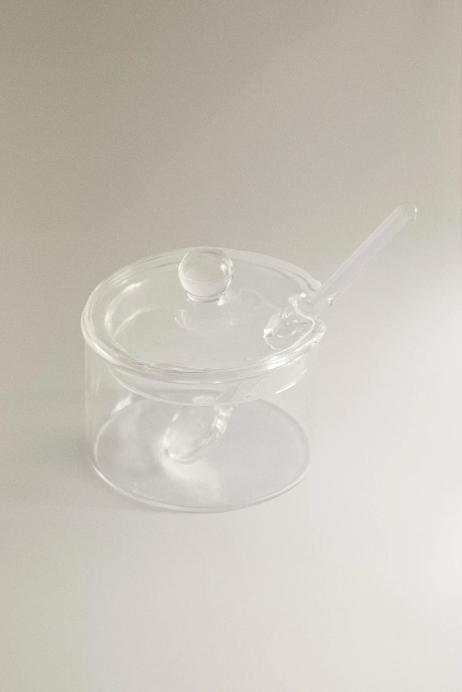 BOROSILICATE GLASS SUGAR BOWL