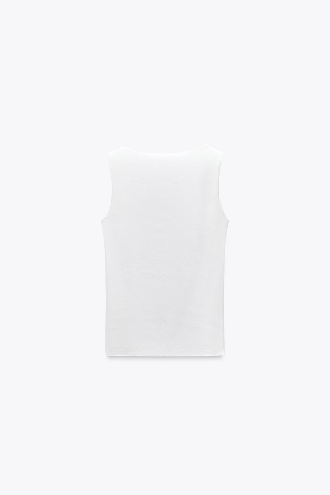 WIDE STRAP POLYAMIDE TOP