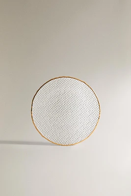 RAISED GLASS SIDE PLATE WITH GOLD RIM