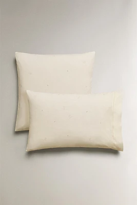 CHILDREN'S EMBROIDERED LITTLE MICE PILLOWCASE