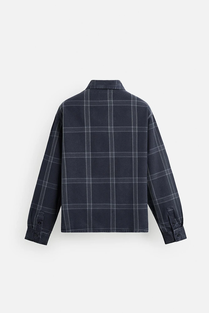 VESTE À CARREAUX ZIPPÉE