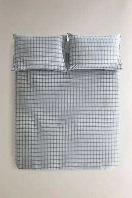 HOUSSE DE COUETTE COTON FIL TEINTÉ CARREAUX
