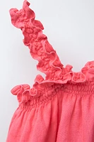 100% LINEN RUFFLED TOP