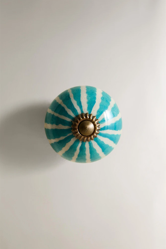 LOT BOUTONS DE PORTE CÉRAMIQUE FLEUR (LOT DE 2)