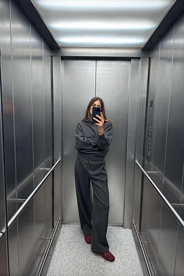 STRAIGHT LEG FLEECE PANTS