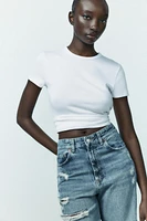 TRF HIGH RISE WIDE LEG RIPPED JEANS