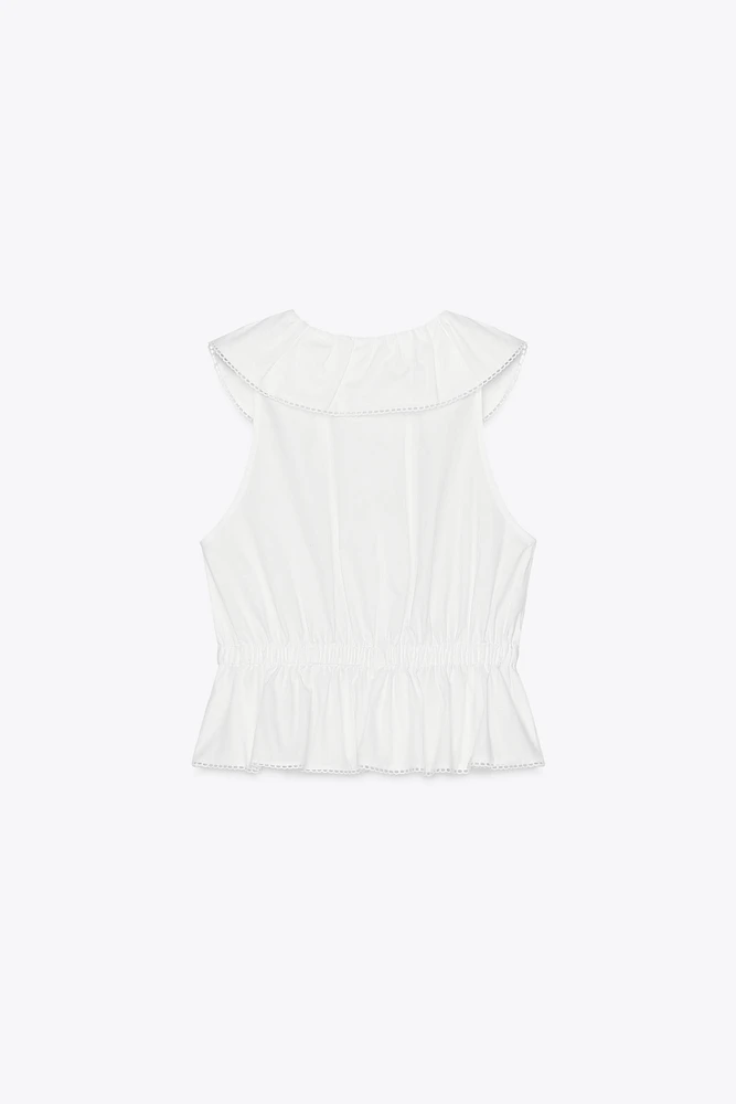 PETER PAN COLLAR POPLIN TOP
