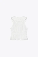 PETER PAN COLLAR POPLIN TOP
