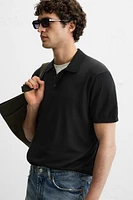 COTTON - SILK BLEND KNIT POLO