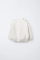 CAR AND ANIMAL PRINT KNIT SWEATER