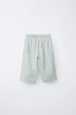 STRIPED TEXTURED PANTS