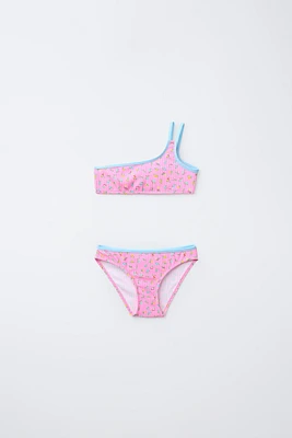 6-14 ANS/ BIKINI À FLEURS CONTRASTÉES