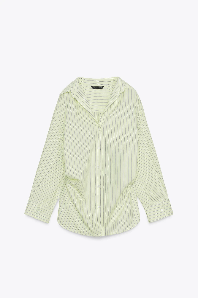 OVERSIZED STRIPED POPLIN SHIRT