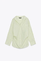 OVERSIZED STRIPED POPLIN SHIRT