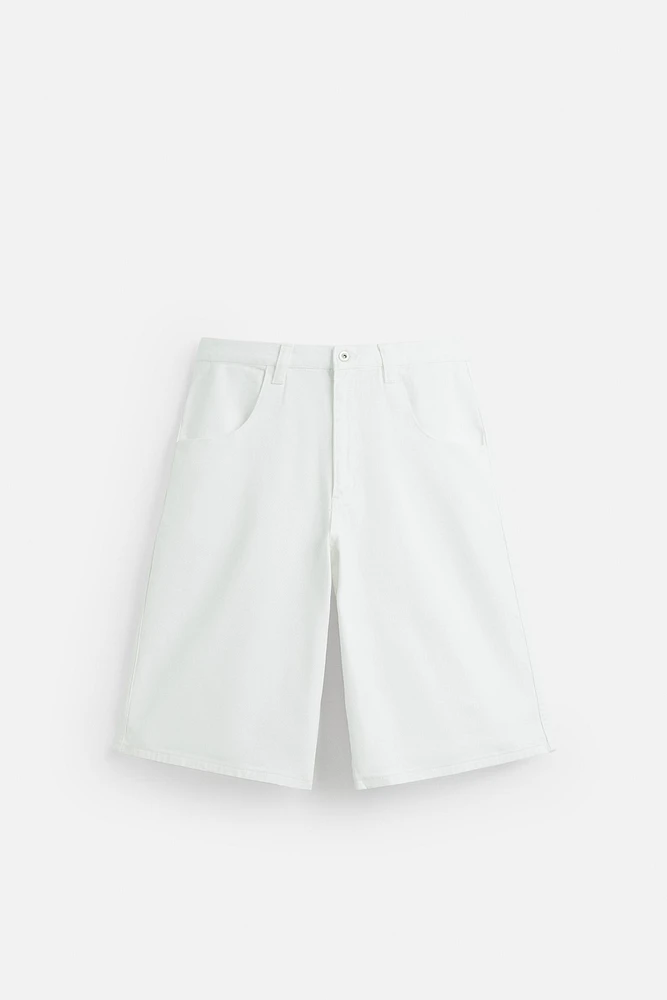 OVERSIZED FIT DENIM BERMUDA SHORTS