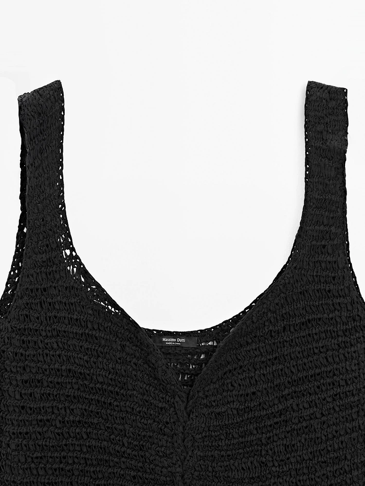 Top corset en maille crochet
