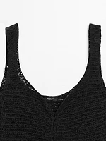 Top corset en maille crochet