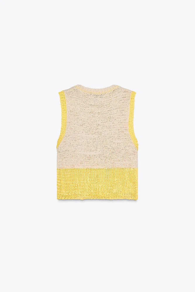 TOP CROP EN MAILLE