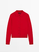 100% wool knit cardigan