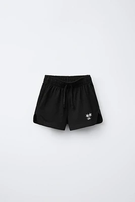 PALM TREE EMBROIDERY SHORTS