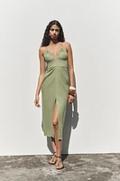 LINEN MIDI DRESS