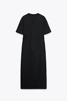 BELTED INTERLOCK DRESS