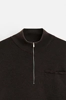 QUARTER ZIP SWEATER