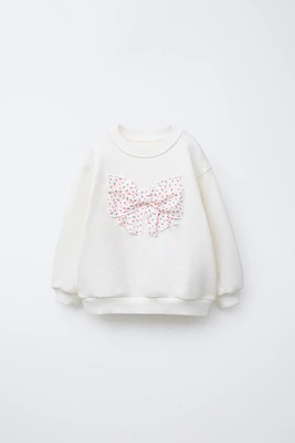 FLORAL BOW SWEATSHIRT