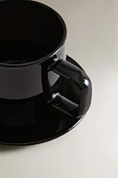 BOROSILICATE GLASS MUG AND SAUCER