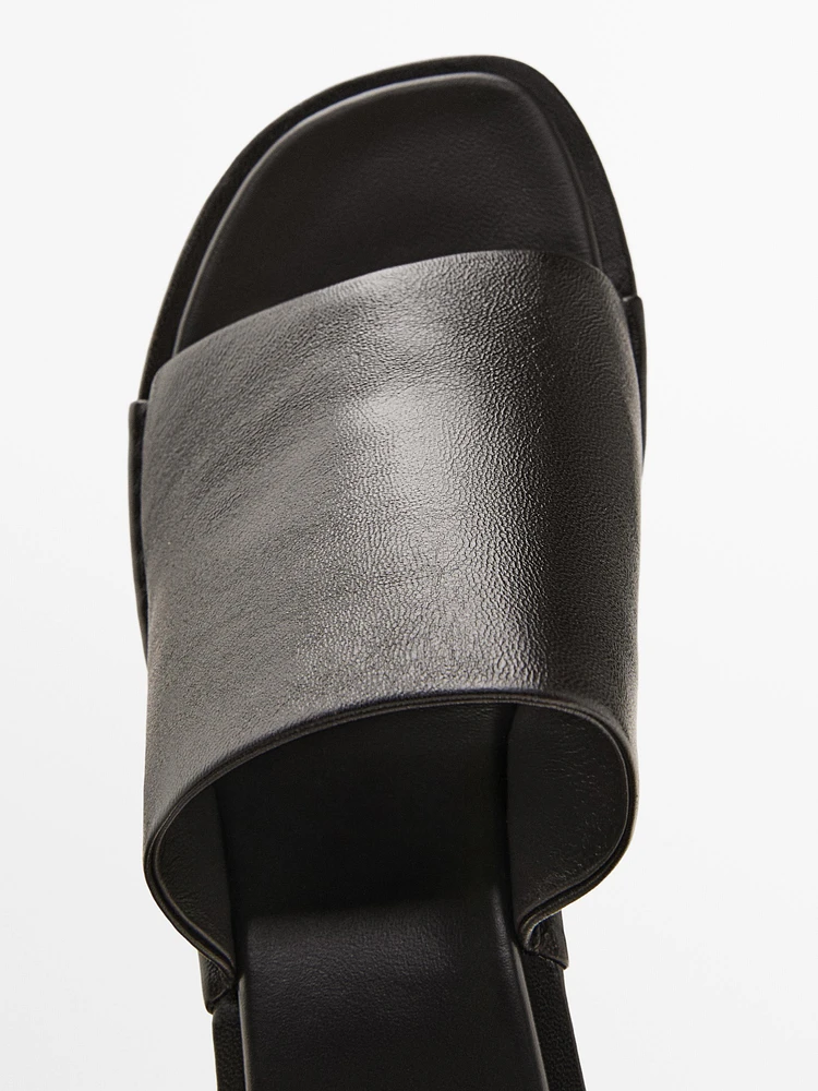 Soft high-heel slide sandals