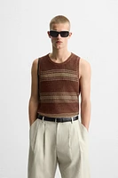 T-SHIRT EN MAILLE DÉBARDEUR LIN - VISCOSE